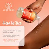 VeeFresh VeeGentle aplicándose en ducha para limpieza íntima segura