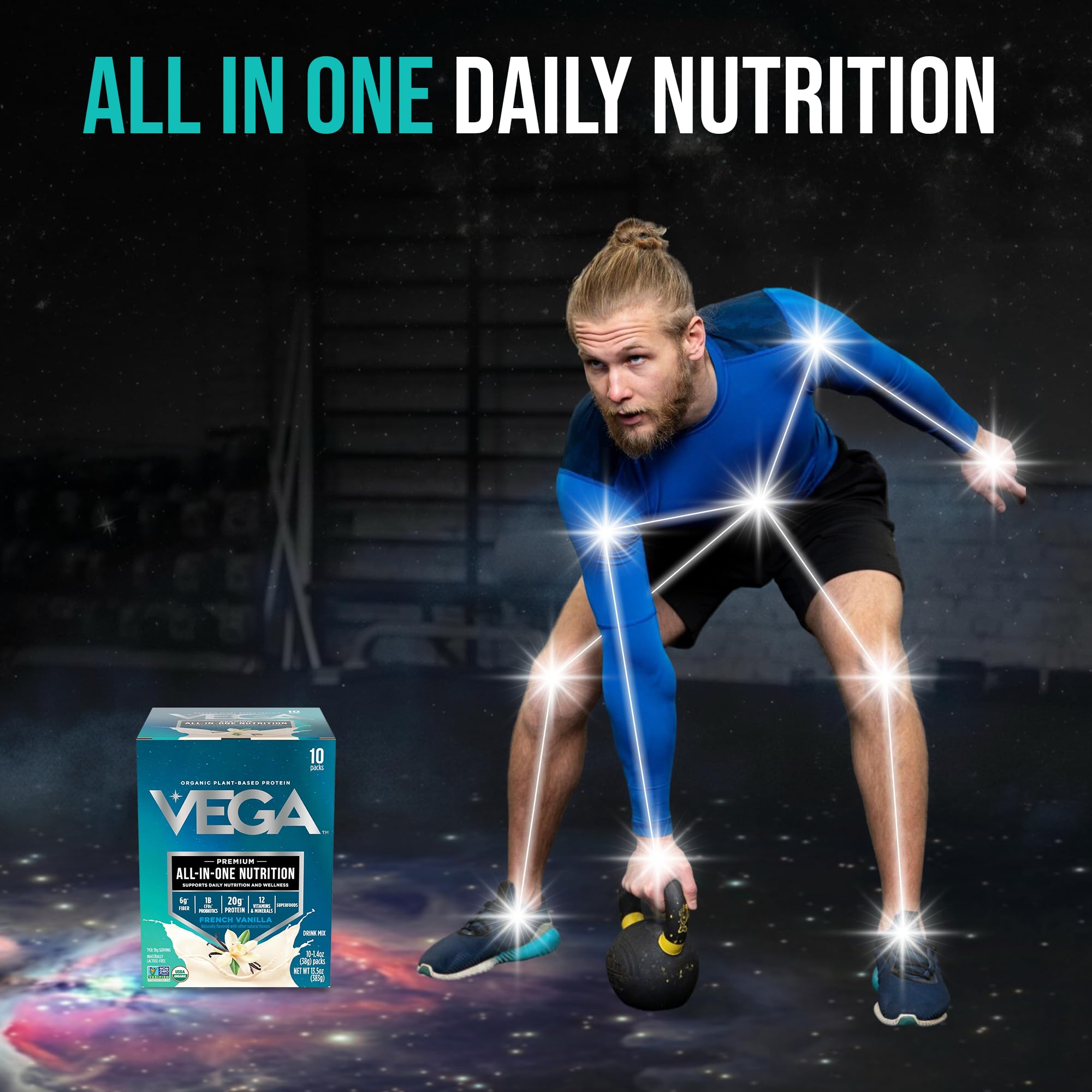 Vega batido en vaso servido, sabor vainilla cremoso y saciante