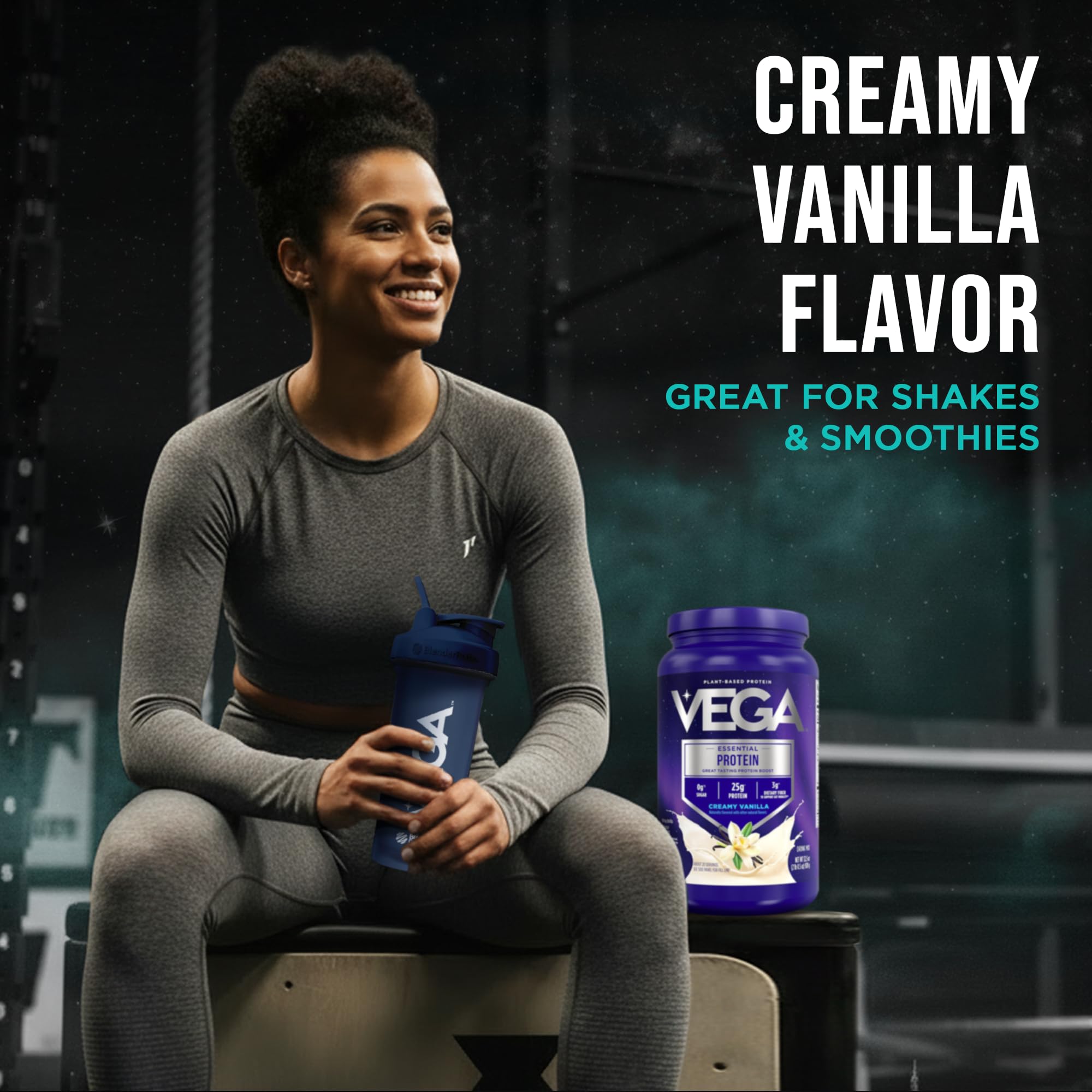 Vega batido para llevar durante entrenamiento, práctico y vegetal