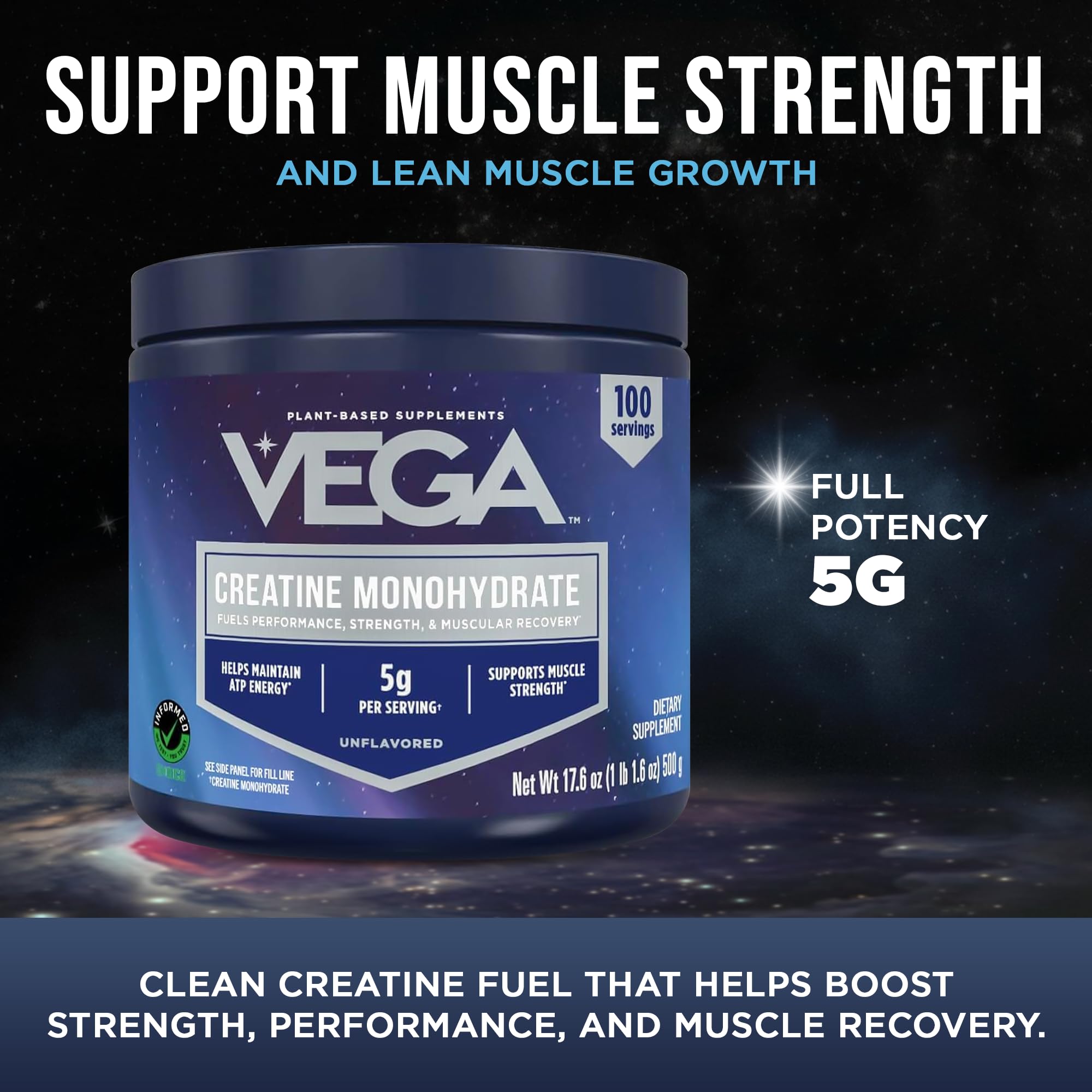 Vega cucharilla dosificadora con 5g indicando fácil medición diaria