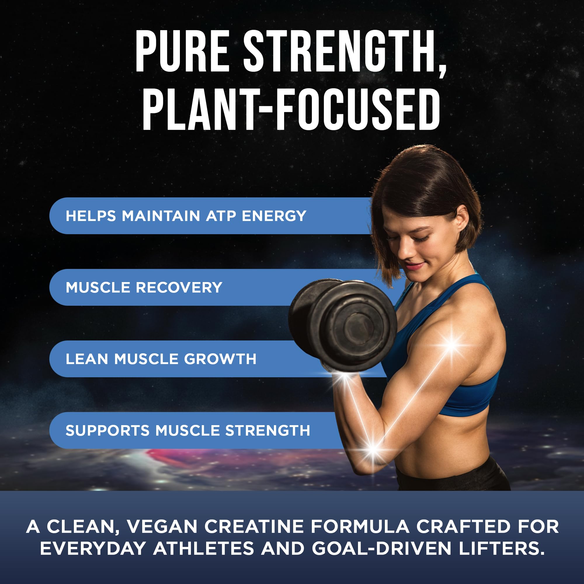 Vega etiqueta nutricional destacando 5 g por porción y fórmula pura