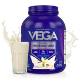 Vega cuchara con polvo de proteína destacando textura y facilidad