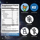 Vega cuchara con proteína mostrando la cantidad por porción y conveniencia