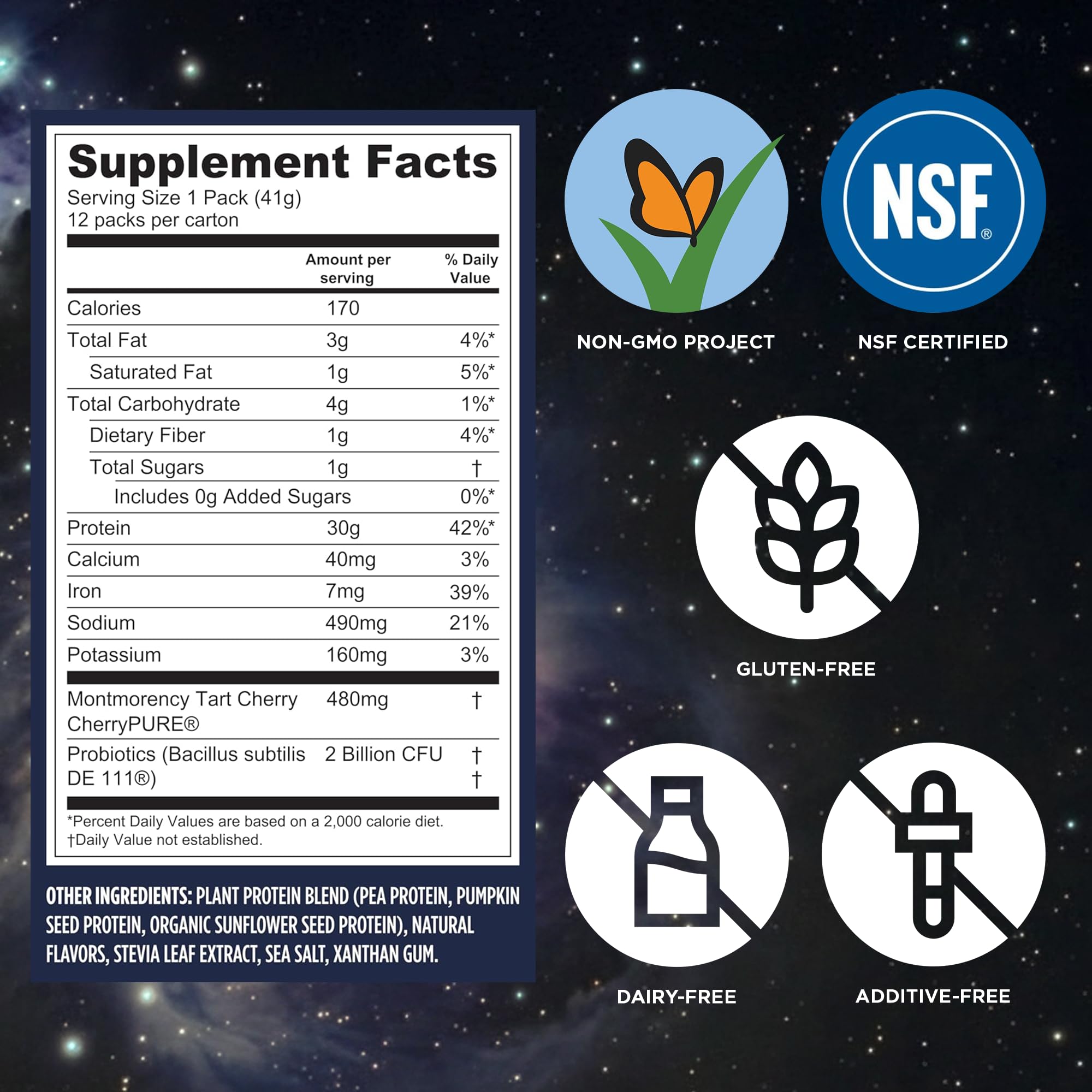 Vega medida de porción con cuchara mostrando 30 g por servicio