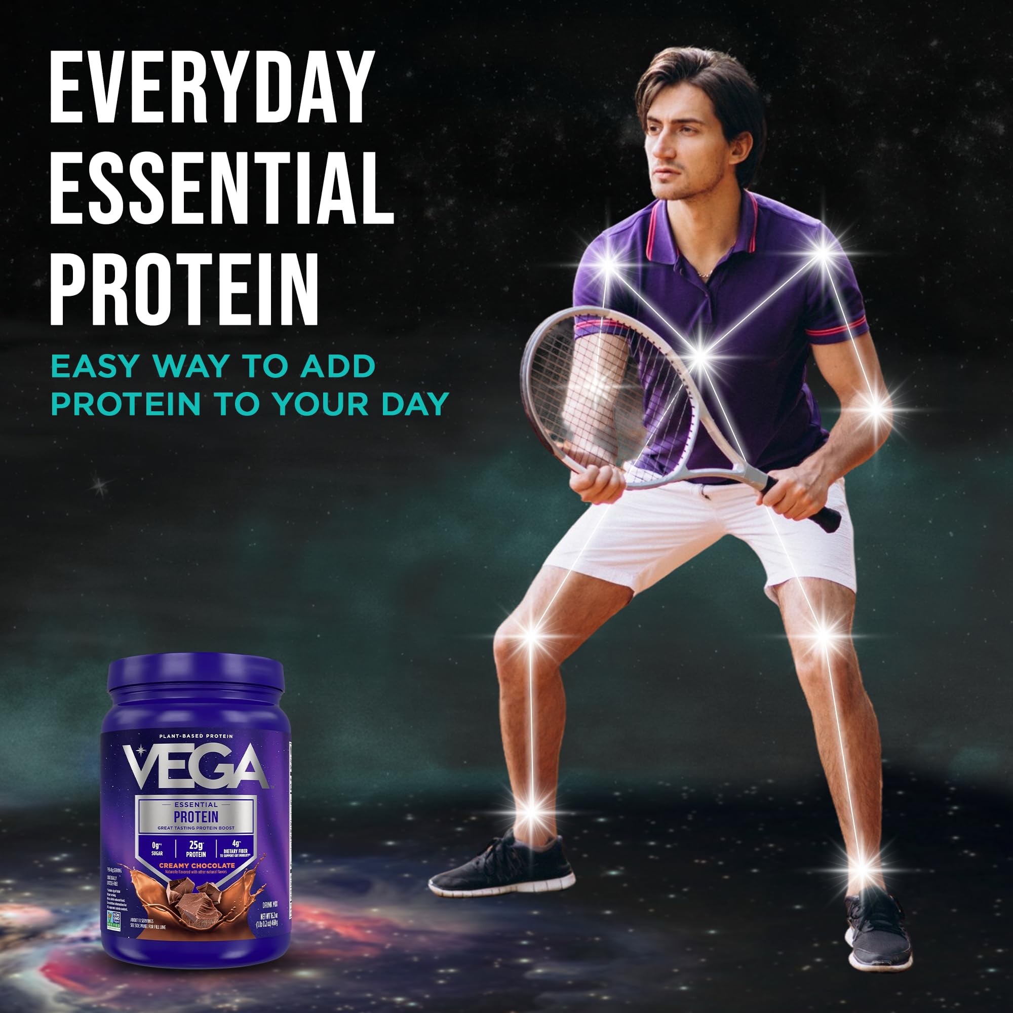 Vega batido servido en vaso, aporte proteico rápido y cremoso