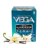 Vega frente empaque sabor vainilla francesa mostrando conveniencia y porciones