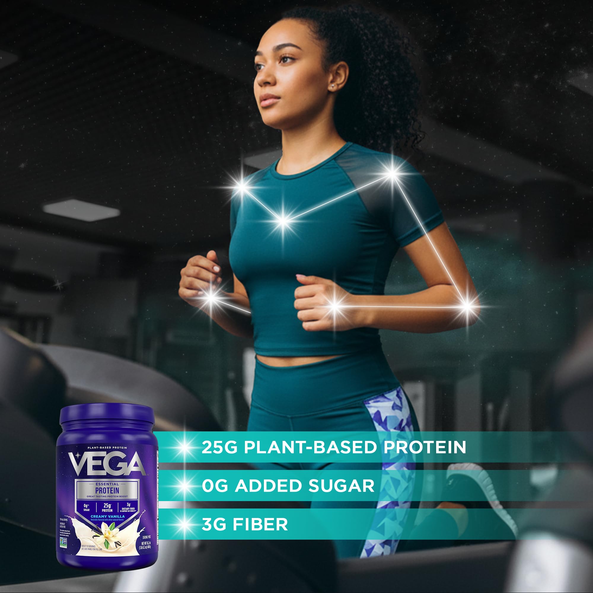 Vega ingredientes con proteína de guisante en bol, alternativa vegetal confiable