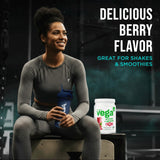 Vega greens y proteína escena cercana mostrando ingredientes vegetales