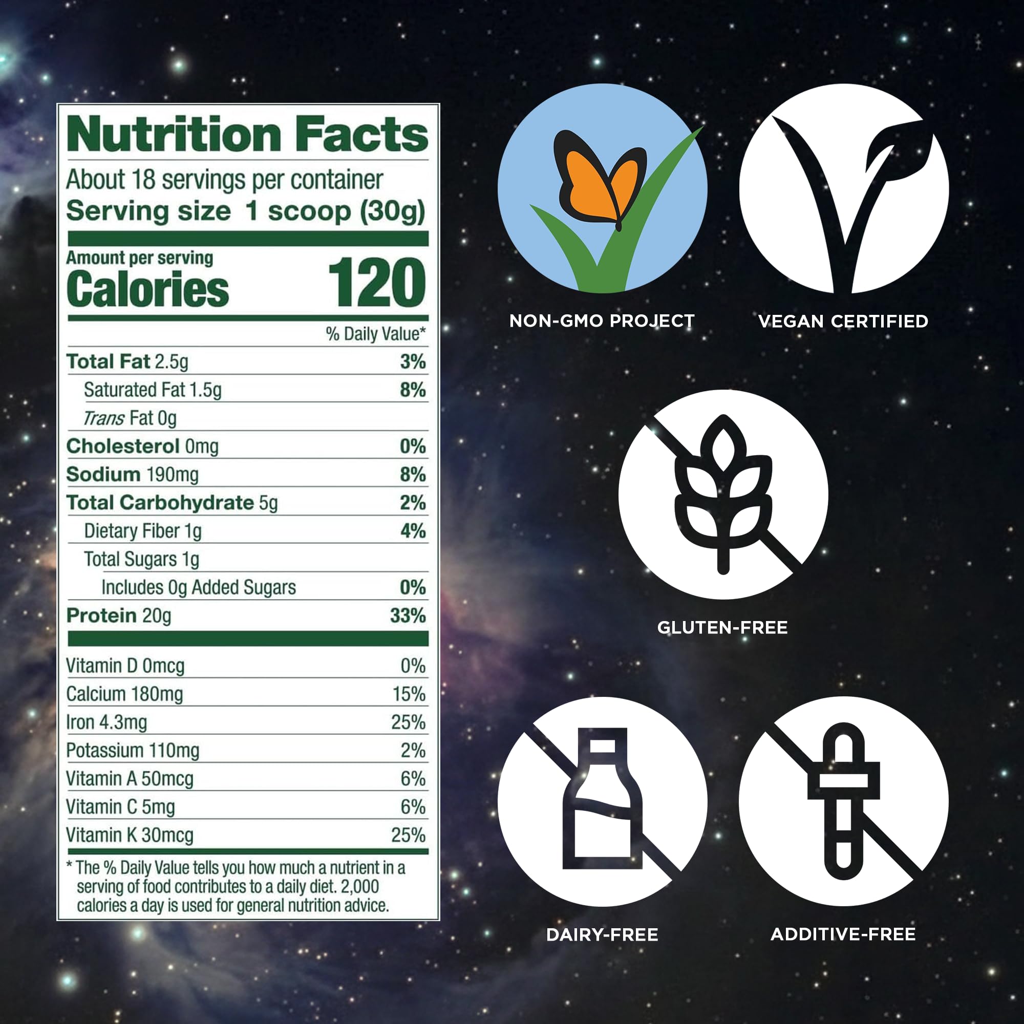 Vega cuchara medidora con porción, beneficio: 20 g de proteína por toma
