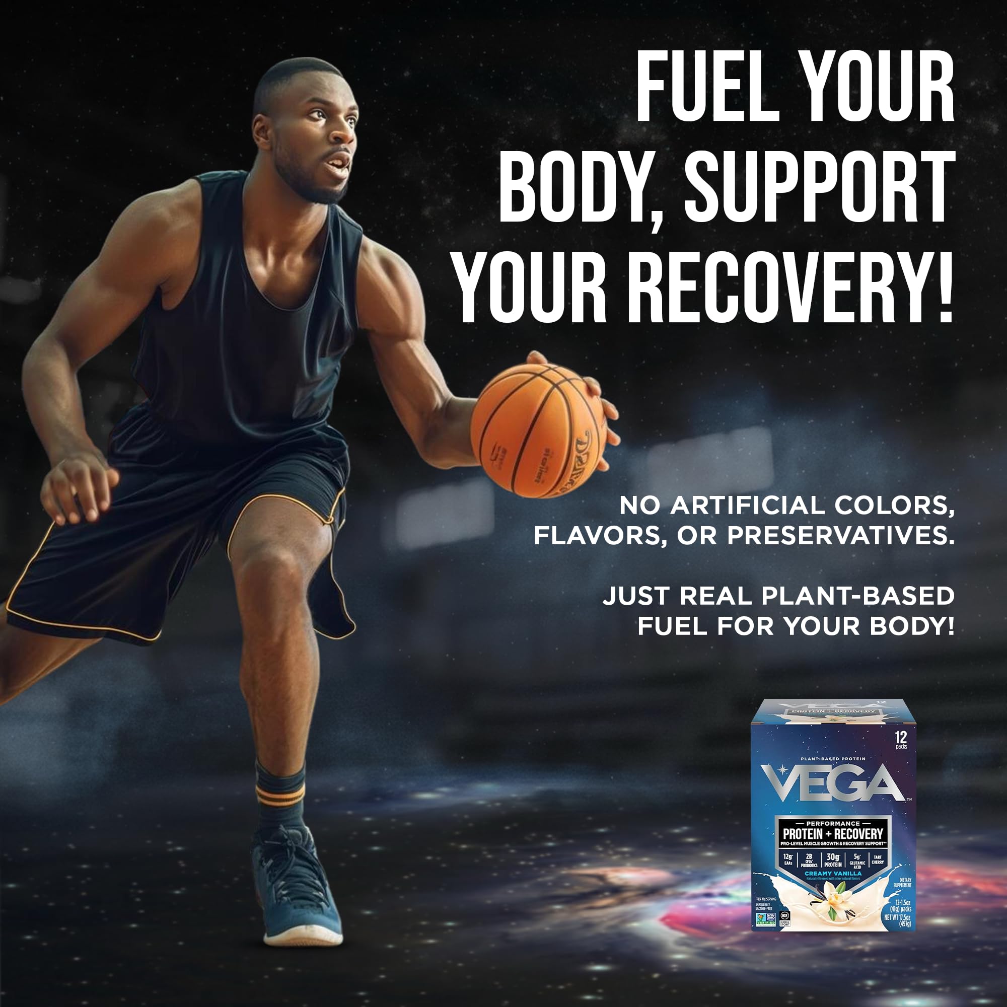 Vega mezcla en agua demostrando disolución sin grumos ni residuos