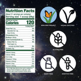 Vega envase junto a objeto cotidiano mostrando tamaño y 21 servicios
