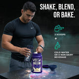 Vega comparación de porción con cuchara, 25g por servicio claro