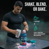 Shaker mezclando Vega berry sin grumos, mezcla rápida para antes o después de entrenar