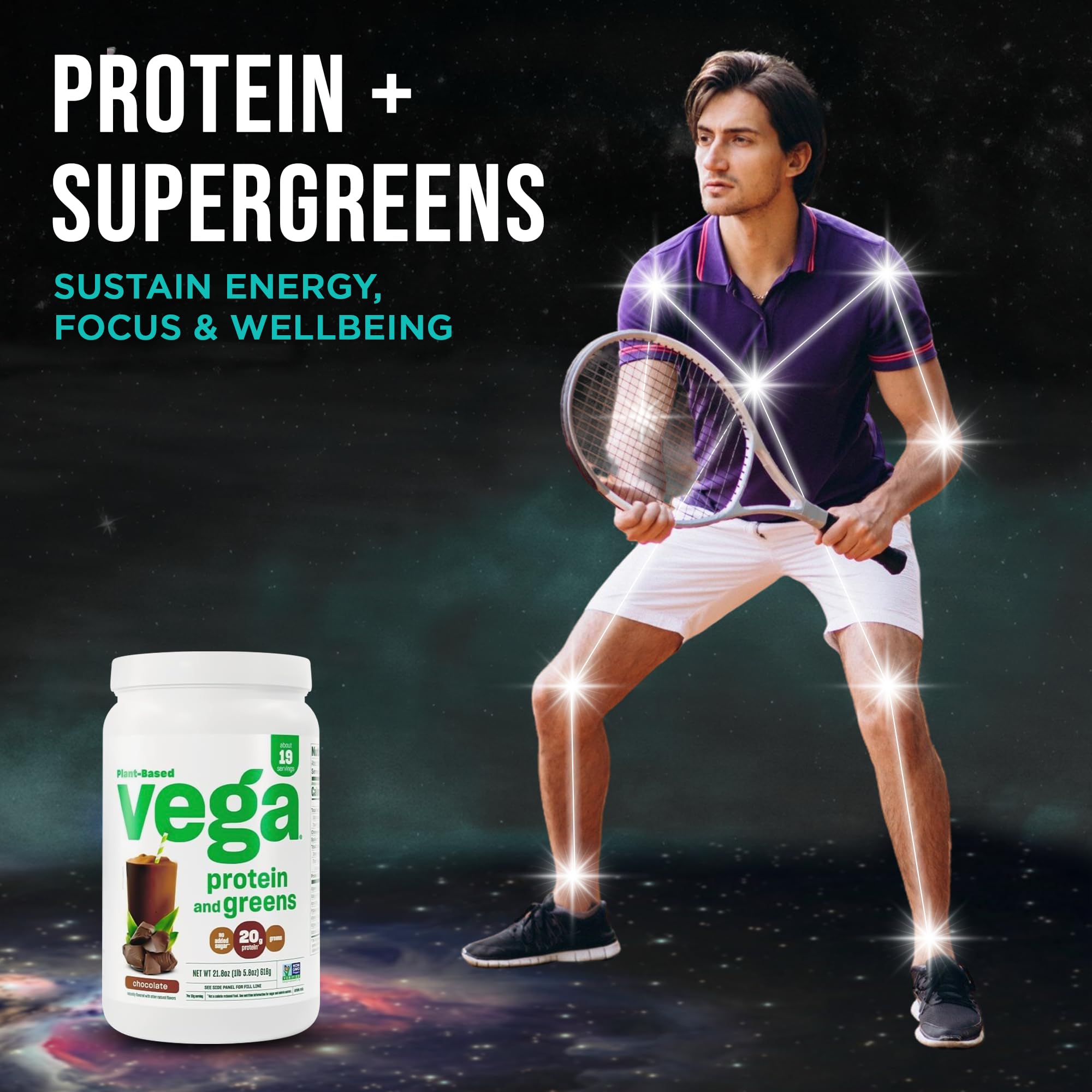 Vega polvo de proteína textura fina y mezcla homogénea beneficiosa
