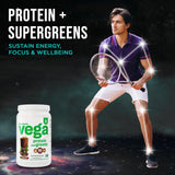 Vega polvo de proteína textura fina y mezcla homogénea beneficiosa
