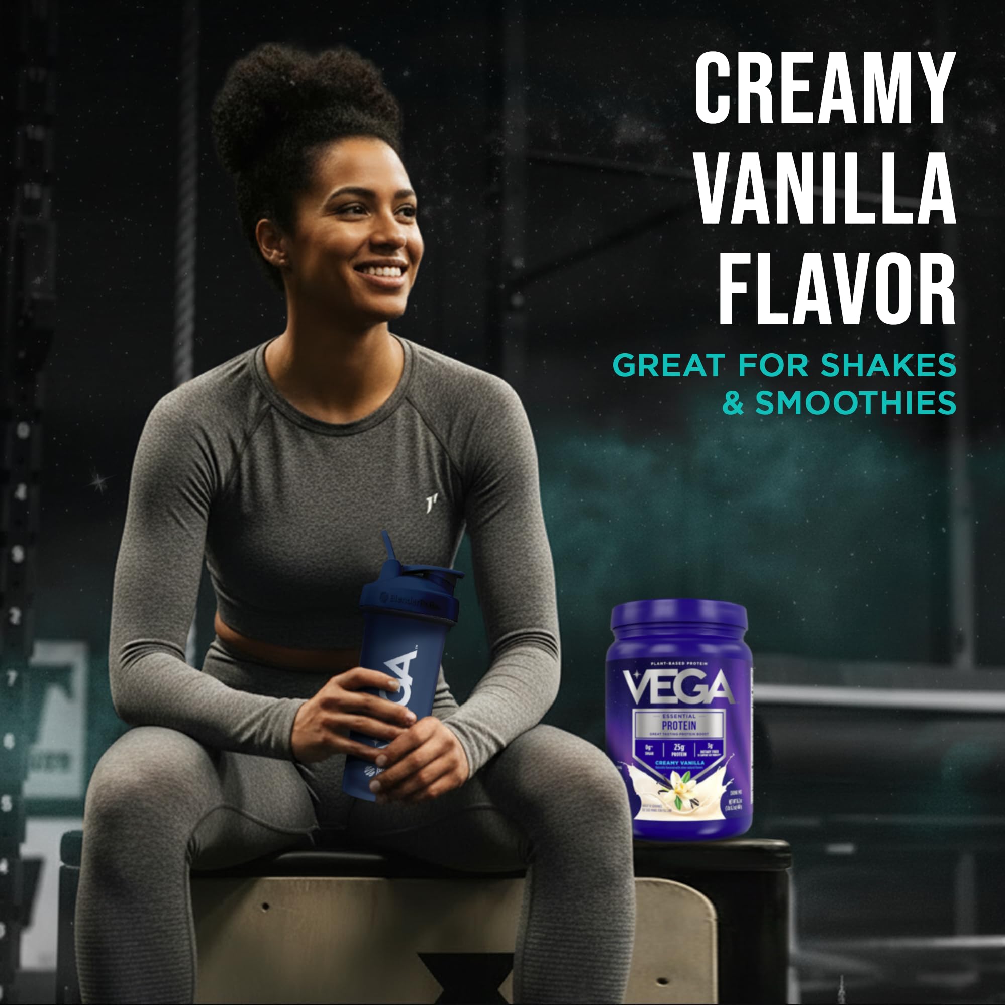 Vega mezclado en shaker mostrando disolución sin grumos y comodidad rápida