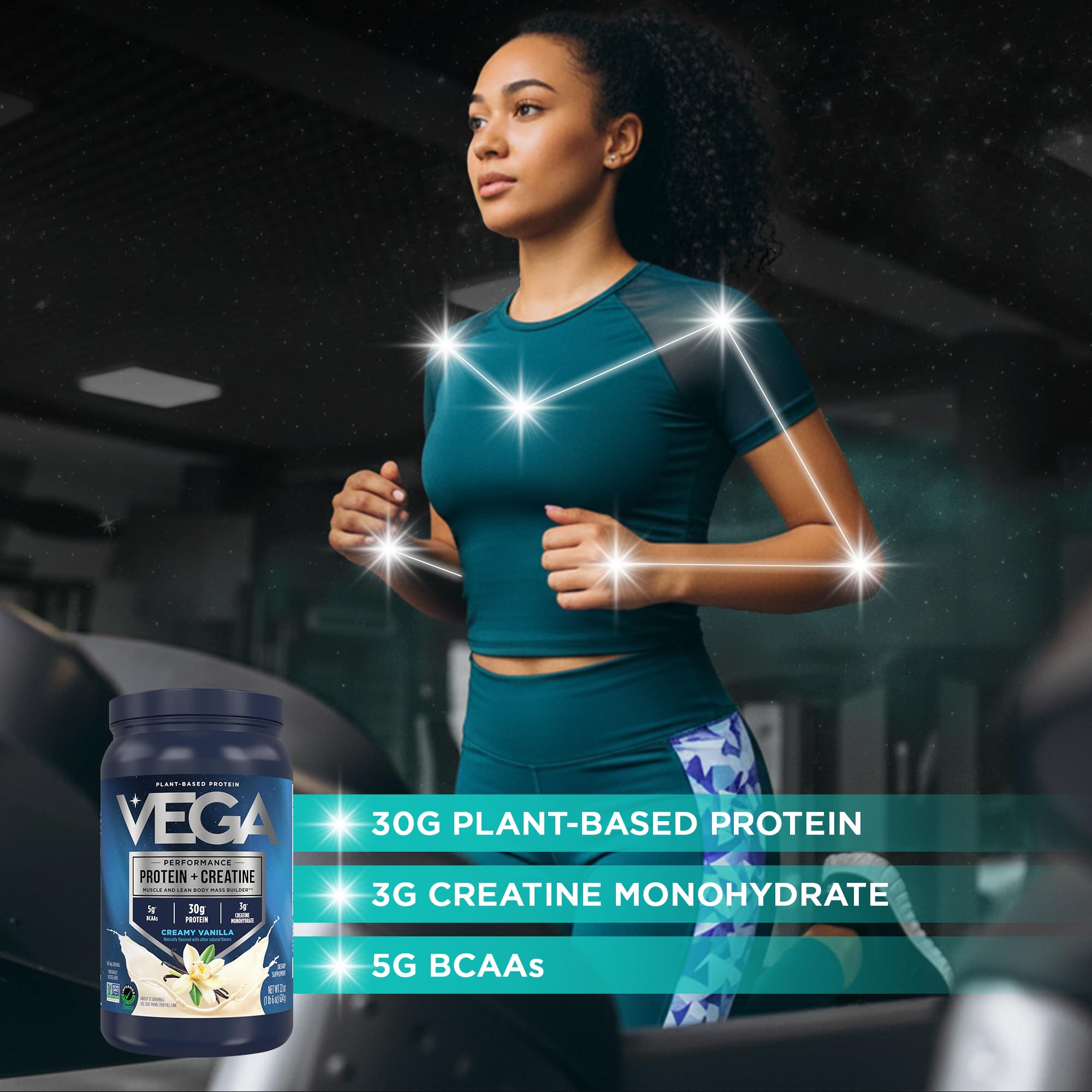 Vega cucharada con polvo mostrando proporción por ración