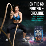 Vega ingredientes vegetales alineados que muestran origen y perfil plant-based