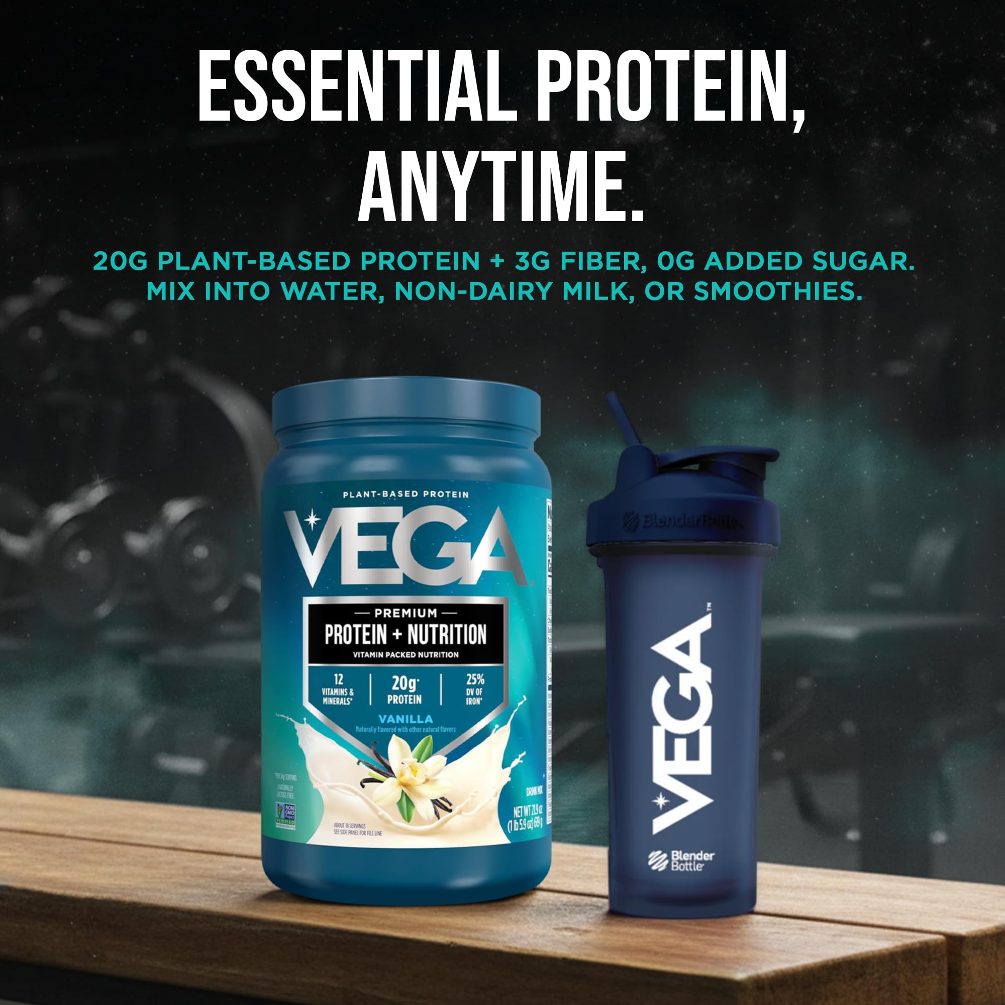 Vega proteína en desayuno estilo de vida nutritivo y práctico