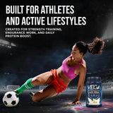Vega producto en ambiente de gimnasio indicando energía y recuperación