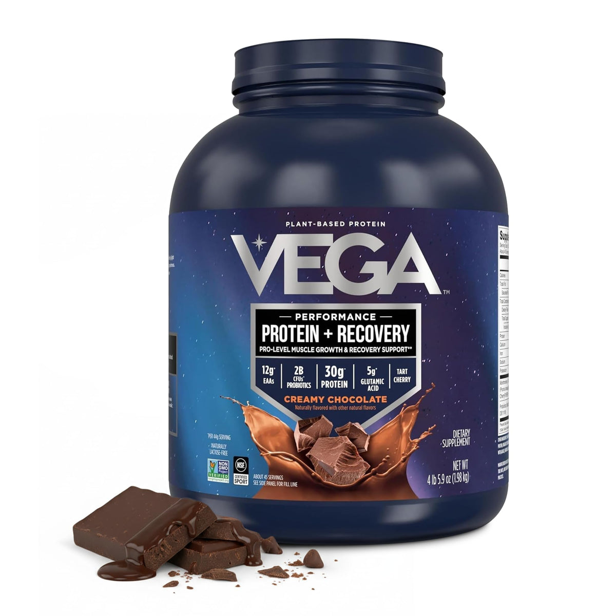 Vega envase frontal del producto mostrando la etiqueta y beneficio de 30 g proteína