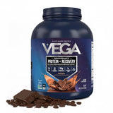 Vega frasco frontal mostrando etiqueta y beneficio de proteína vegana