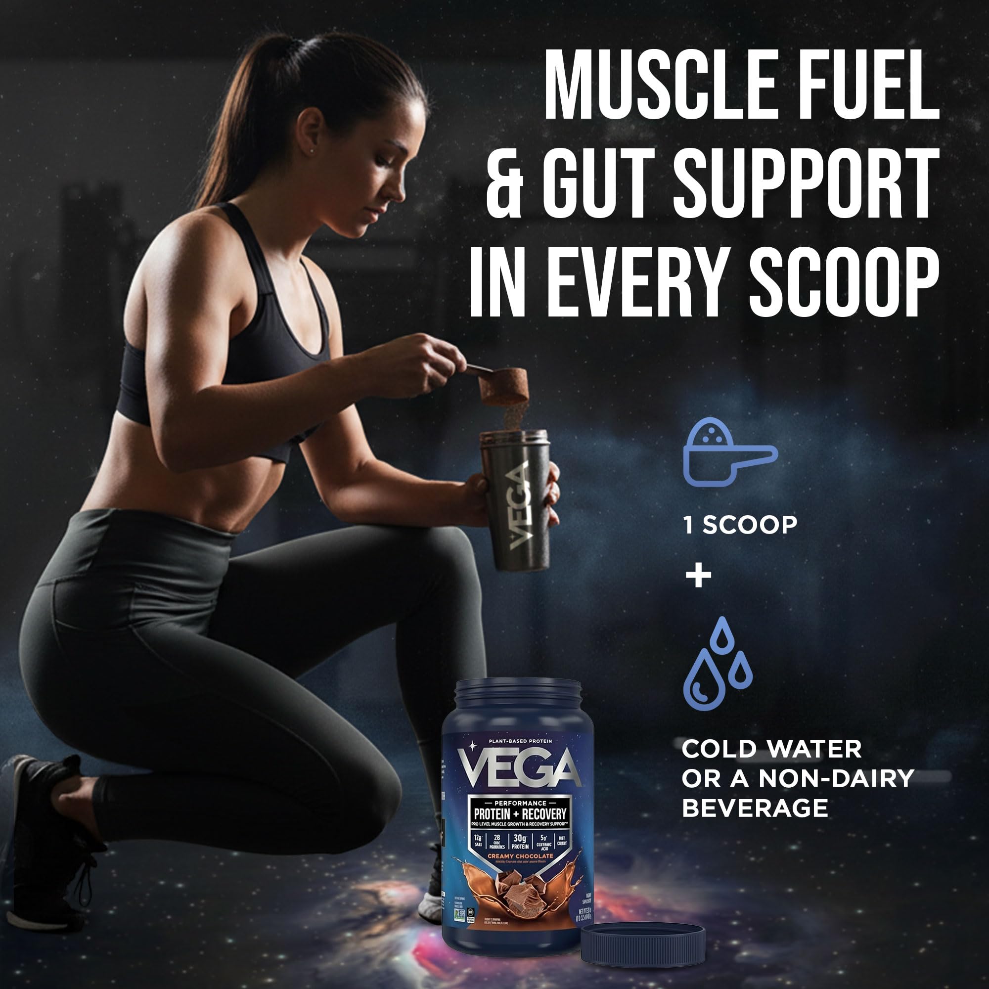 Vega pancakes proteicos hechos con el polvo, receta nutritiva