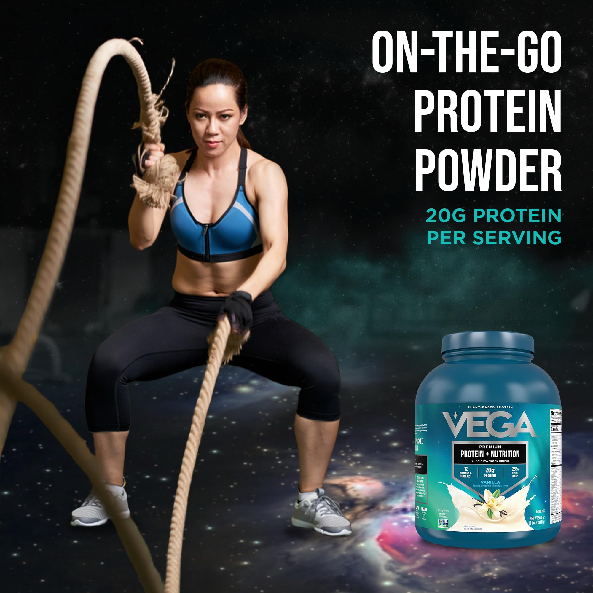 Vega smoothie con frutas demostrando uso en recetas nutritivas