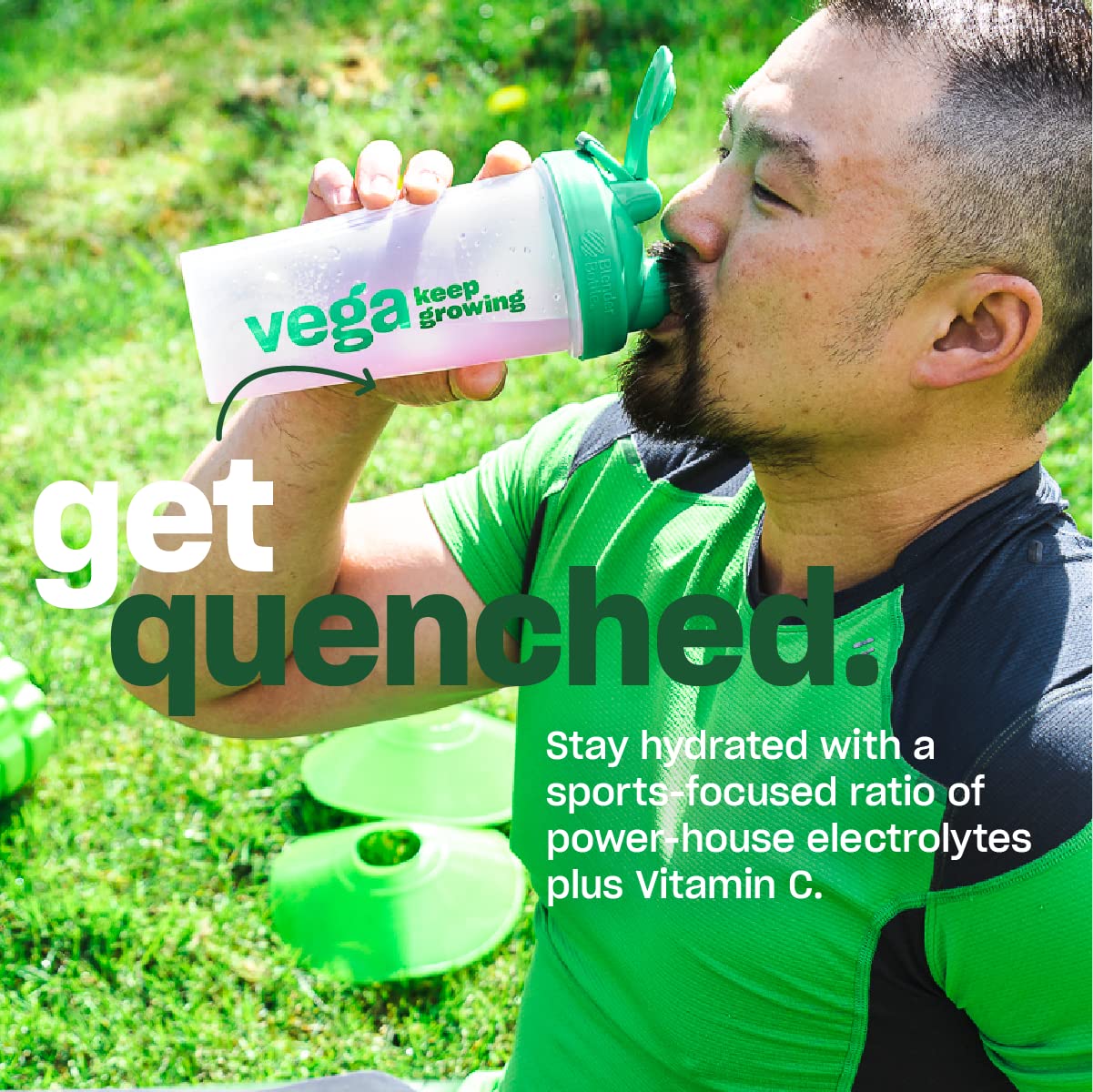 Vega Sport etiqueta nutricional legible con electrolitos y vitamina C