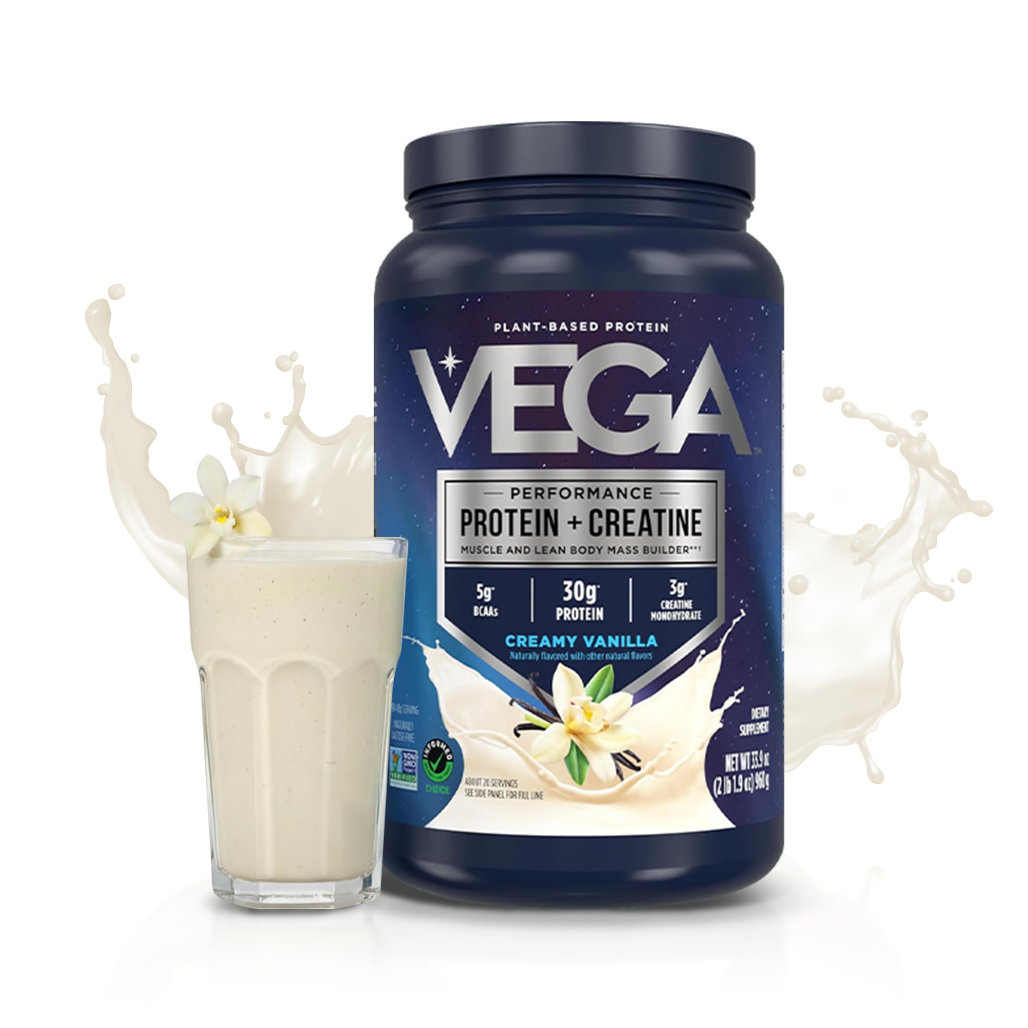 Vega textura del polvo en primer plano, mezcla suave para digestión fácil