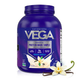 Vega envase frontal Vainilla mostrando tamaño XL y 70 servicios