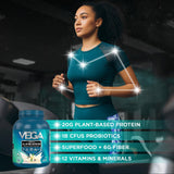 Vega tarro en bolso de gimnasio list para después del entrenamiento
