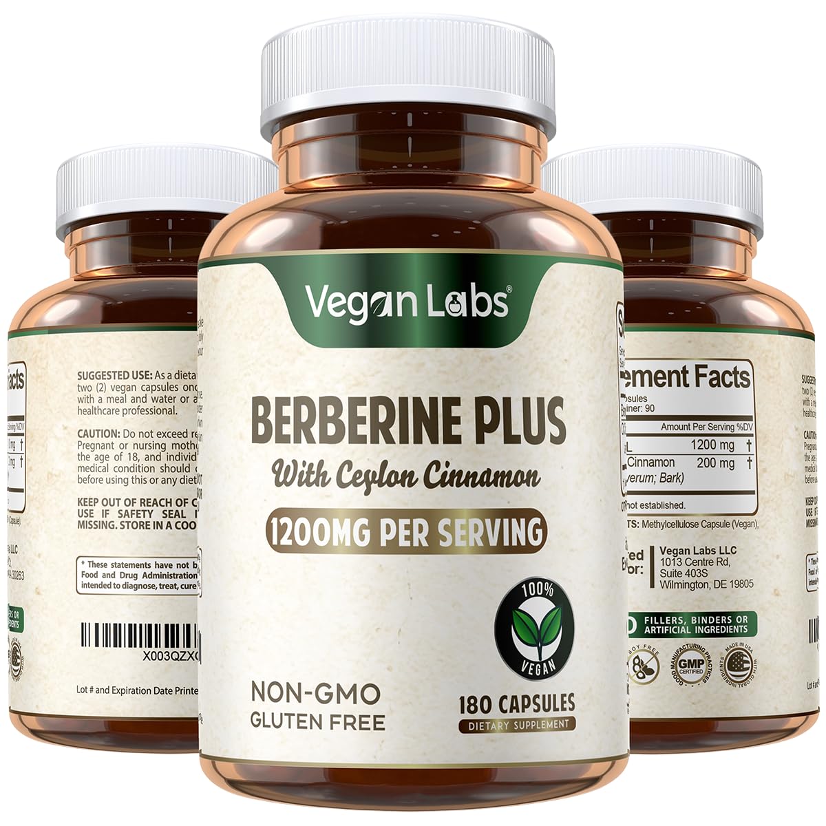 Vegan Labs frasco frontal mostrando etiqueta clara y beneficios