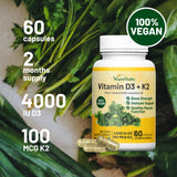 Vegan Vitality cápsulas junto a alimentos grasos para mejor absorción