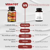 VEGATOT primer plano de cápsula vegetal, textura y aspecto natural