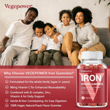 VEGEPOWER envase abierto mostrando gominolas listas para tomar