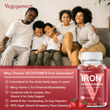 VEGEPOWER gominola en mano que muestra tamaño y porción práctica