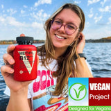 VEGEPOWER gomita partida demostrando textura masticable y sabor