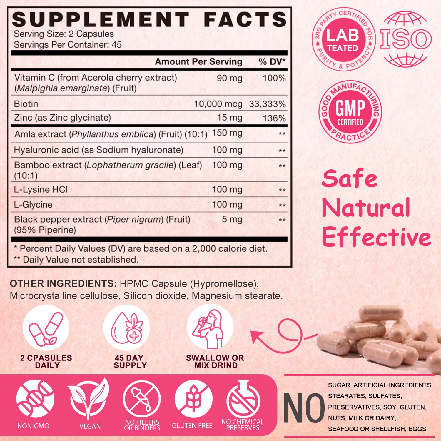 VEGEPOWER ingredientes naturales bambú y amla enfatizando pureza