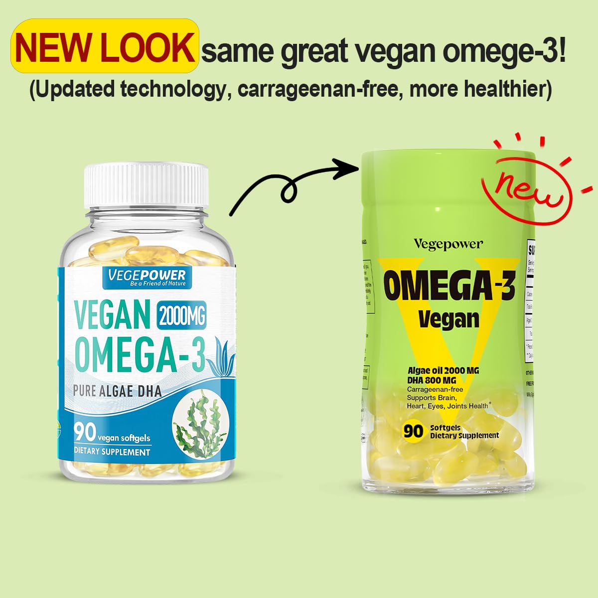 VEGEPOWER cápsula blanda en primer plano que facilita la deglución