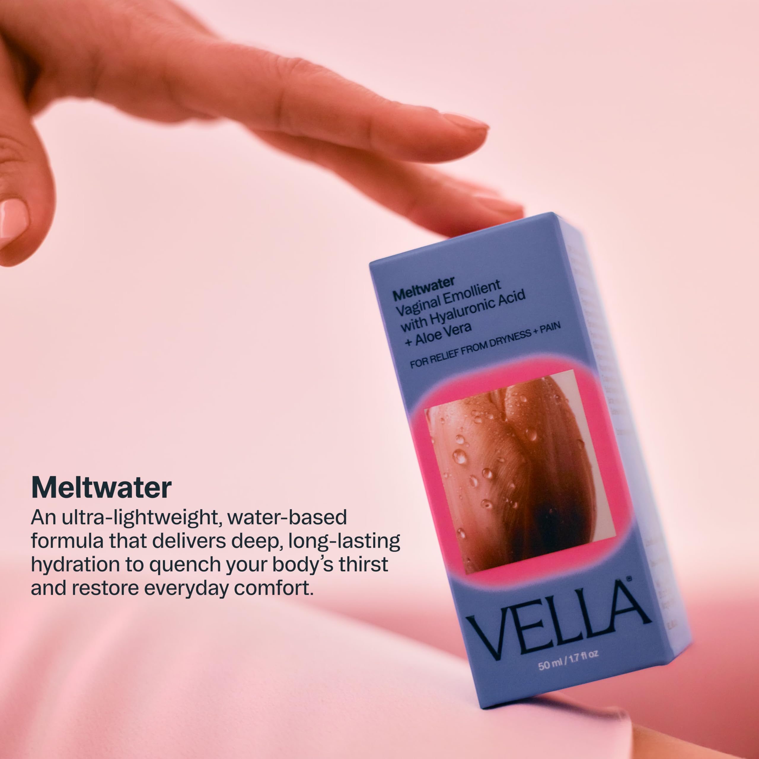 VELLA Meltwater textura acuosa que absorbe rápido y no engrasa