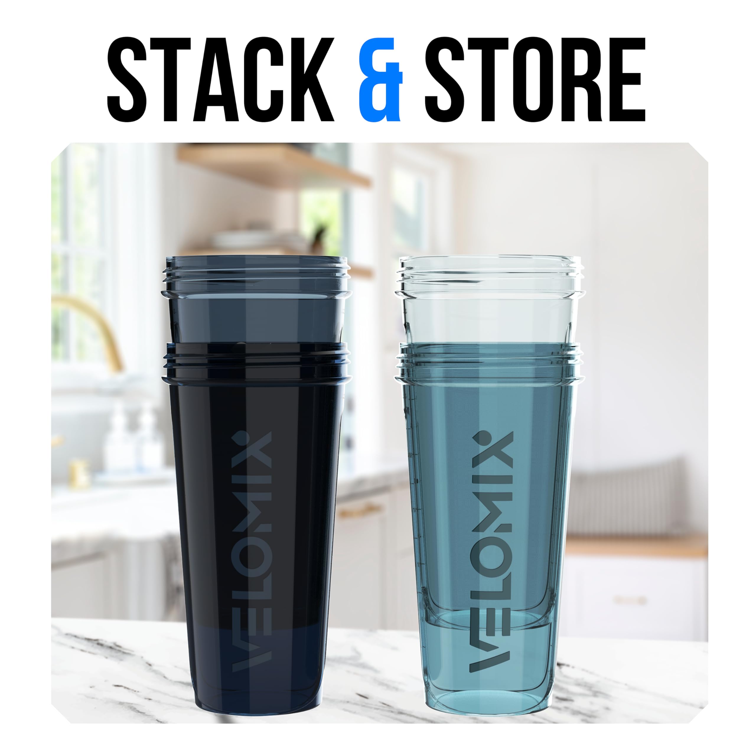 VELMIX botellas apiladas en armario optimizando espacio y organización