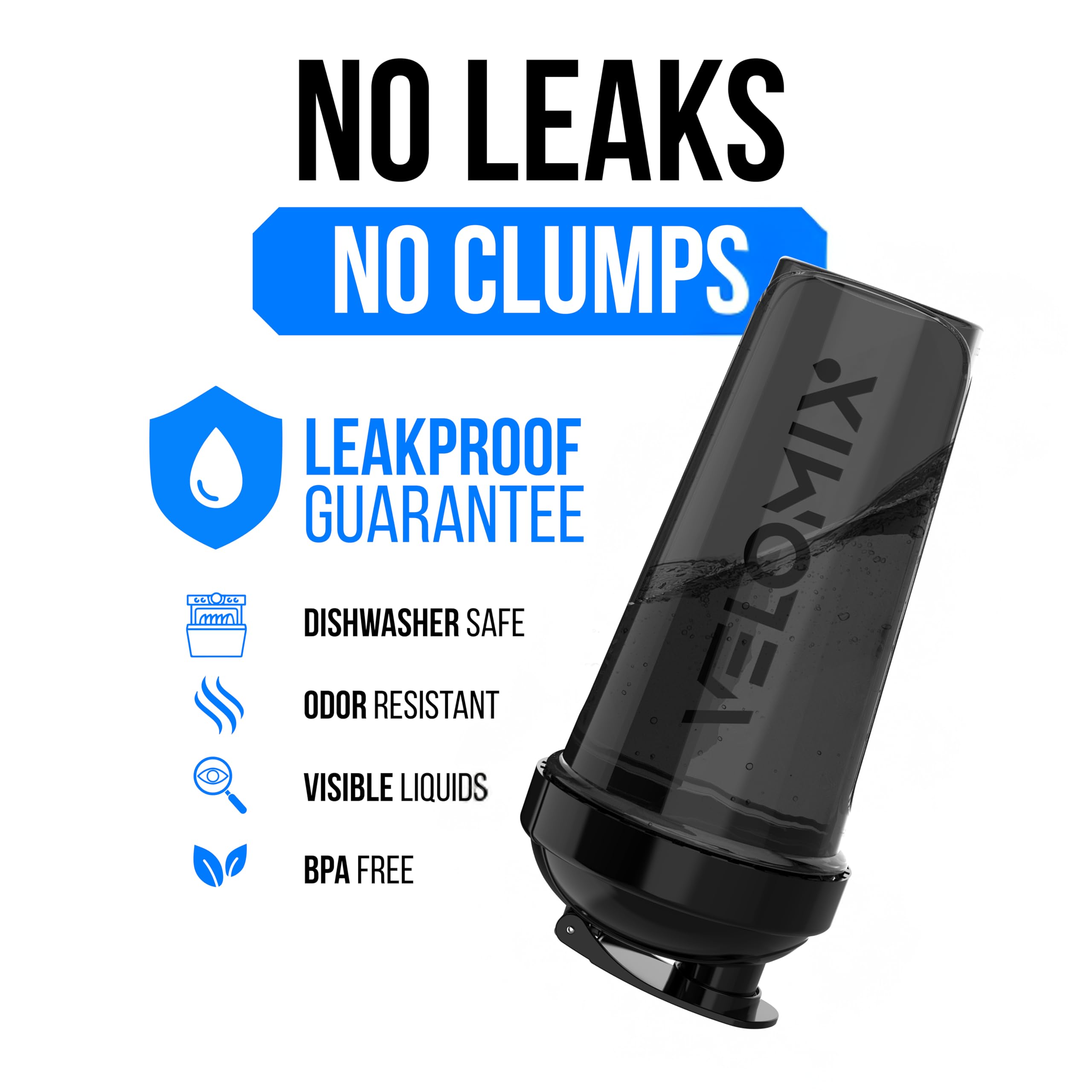 VELOMIX bola de acero inoxidable en primer plano para mezclas suaves