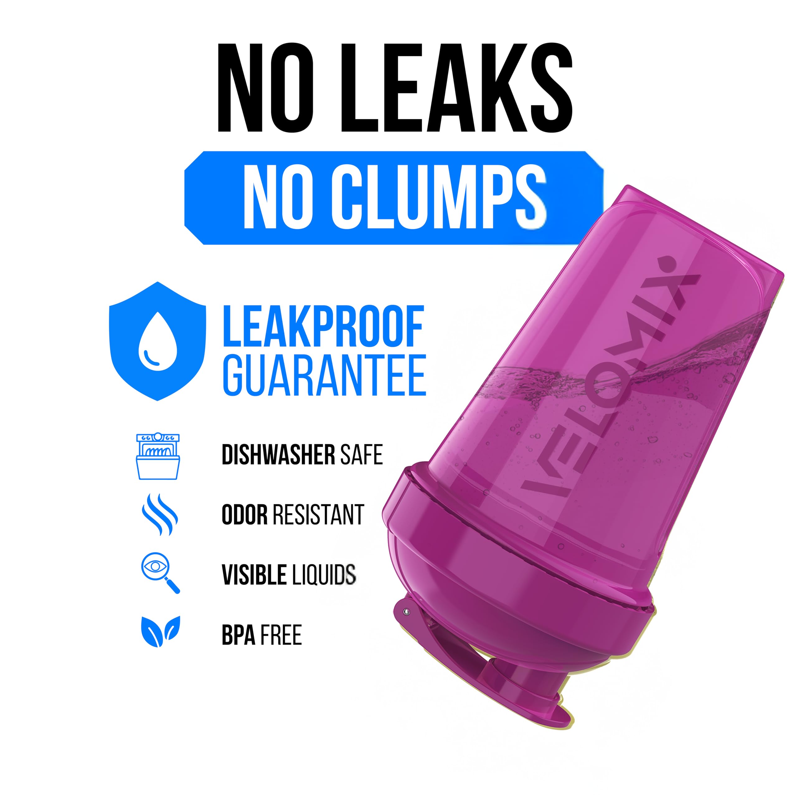 VELOMIX bolita de acero inoxidable para mezclas sin grumos rápidamente