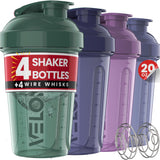 VELOMIX frontal pack de cuatro botellas azules para llevar y ahorrar tiempo