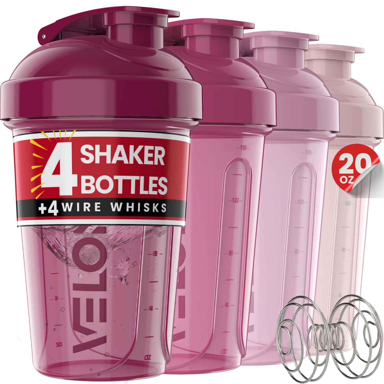 VELOMIX vista frontal del pack de 4 con diseño berry blend y ahorro