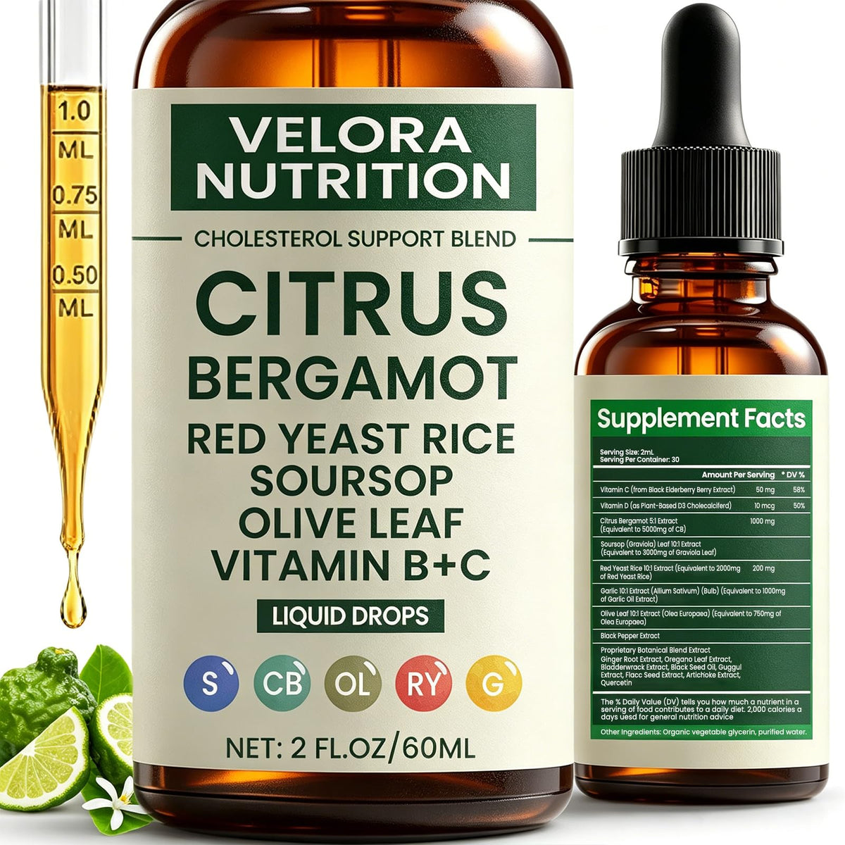 Velora Nutrition botella frontal con etiqueta clara y beneficios visibles
