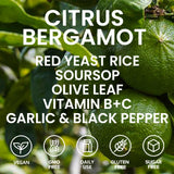 Velora Nutrition presentación de bergamota, guanábana y hoja de olivo frescas