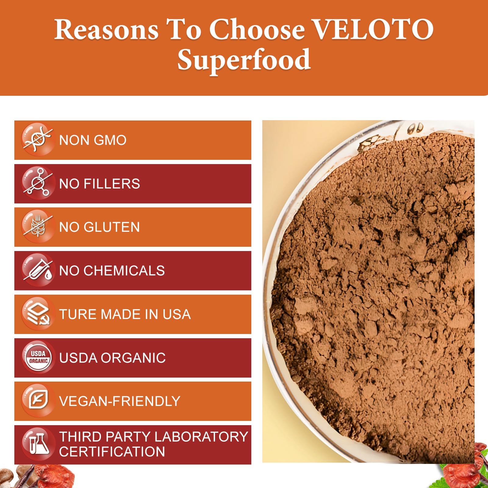 VELOTO polvo mezclado en café matutino para sabor umami equilibrado