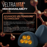 VeltraVita etiqueta nutricional legible que destaca ácido fúlvico y minerales